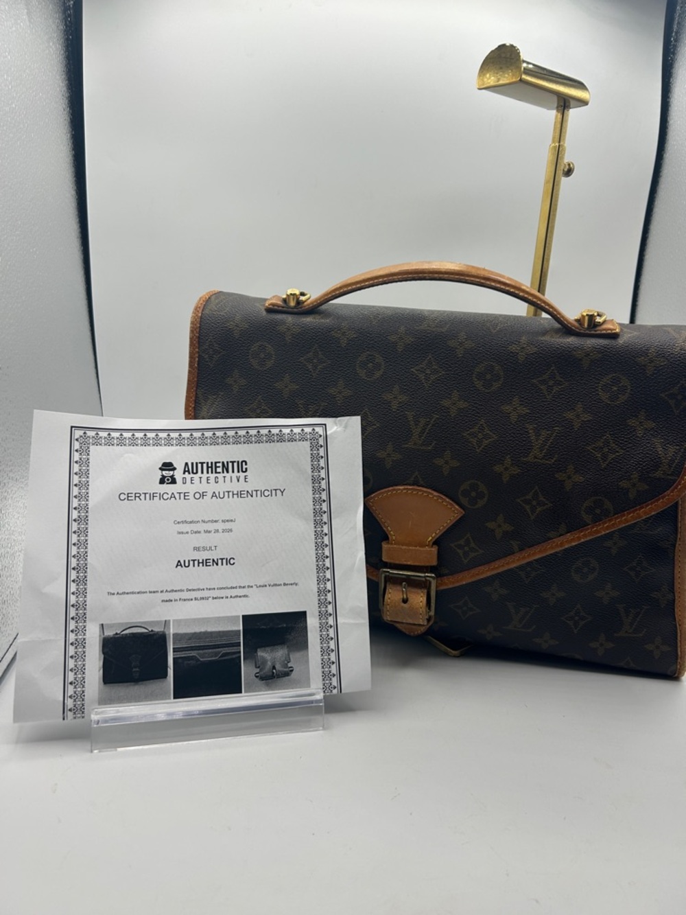 Louis Vuitton Monogram Canvas Top Handle Briefcase in Brown and Tan - Picture 8 of 14